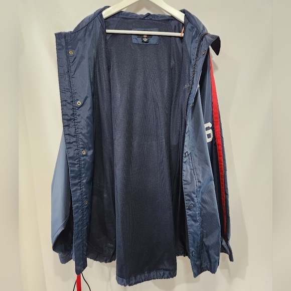 POLO JEANS CO RALPH LAUREN Navy Blue Red Long 100% Nylon Parka Windbreaker sz XL - Picture 13 of 13